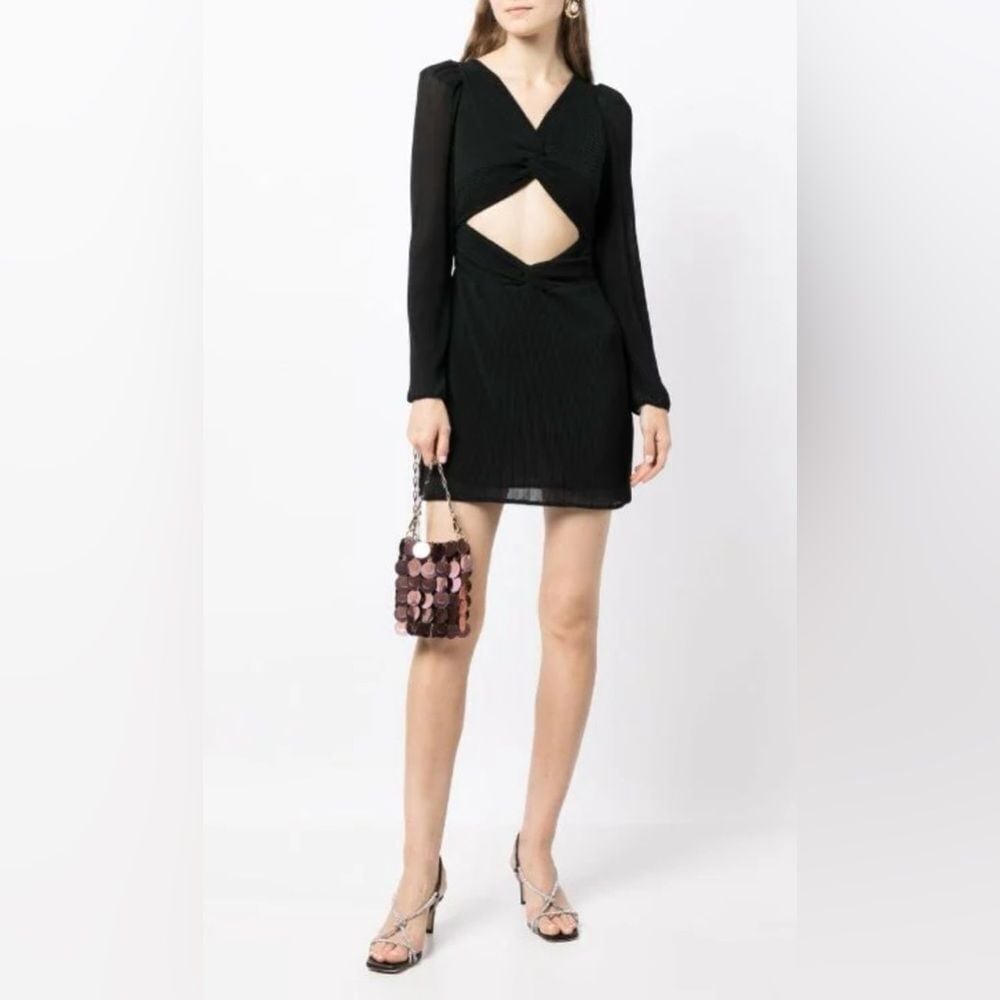 LoveShackFancy black Nanita cut-out mini dress size 12 NWT