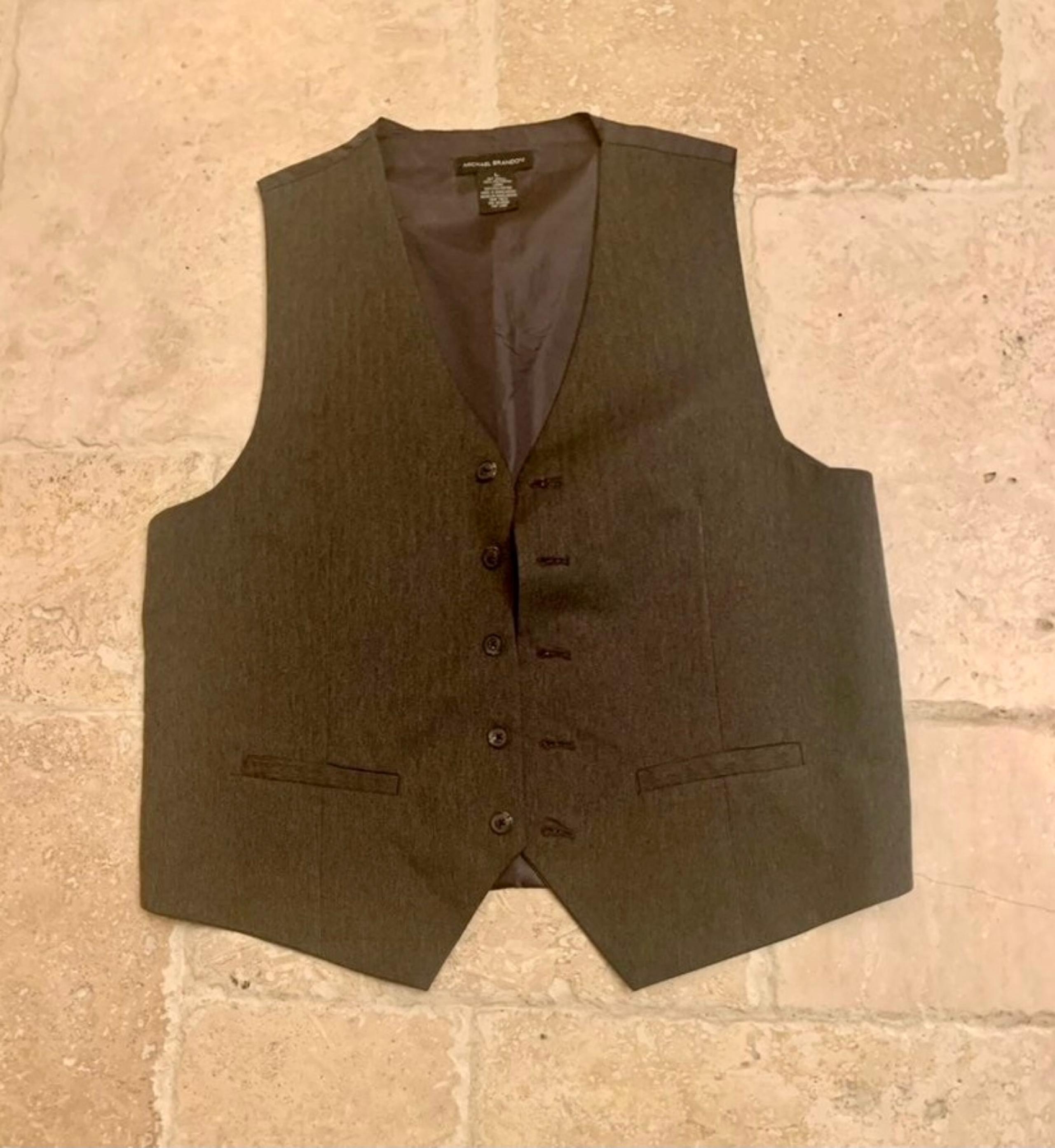 Michael Brandon Men Grey vest size L
