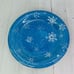 Sonoma SNOWFALL Blue Embossed White Snowflakes Christmas Dinner Plates Set of 2