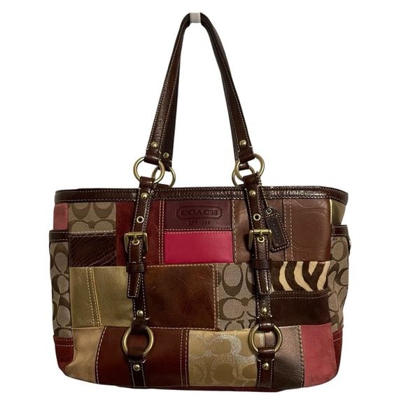 Coach Limited Edition Patchwork Signature Leather Shoulder Tote Vintage Y2K
