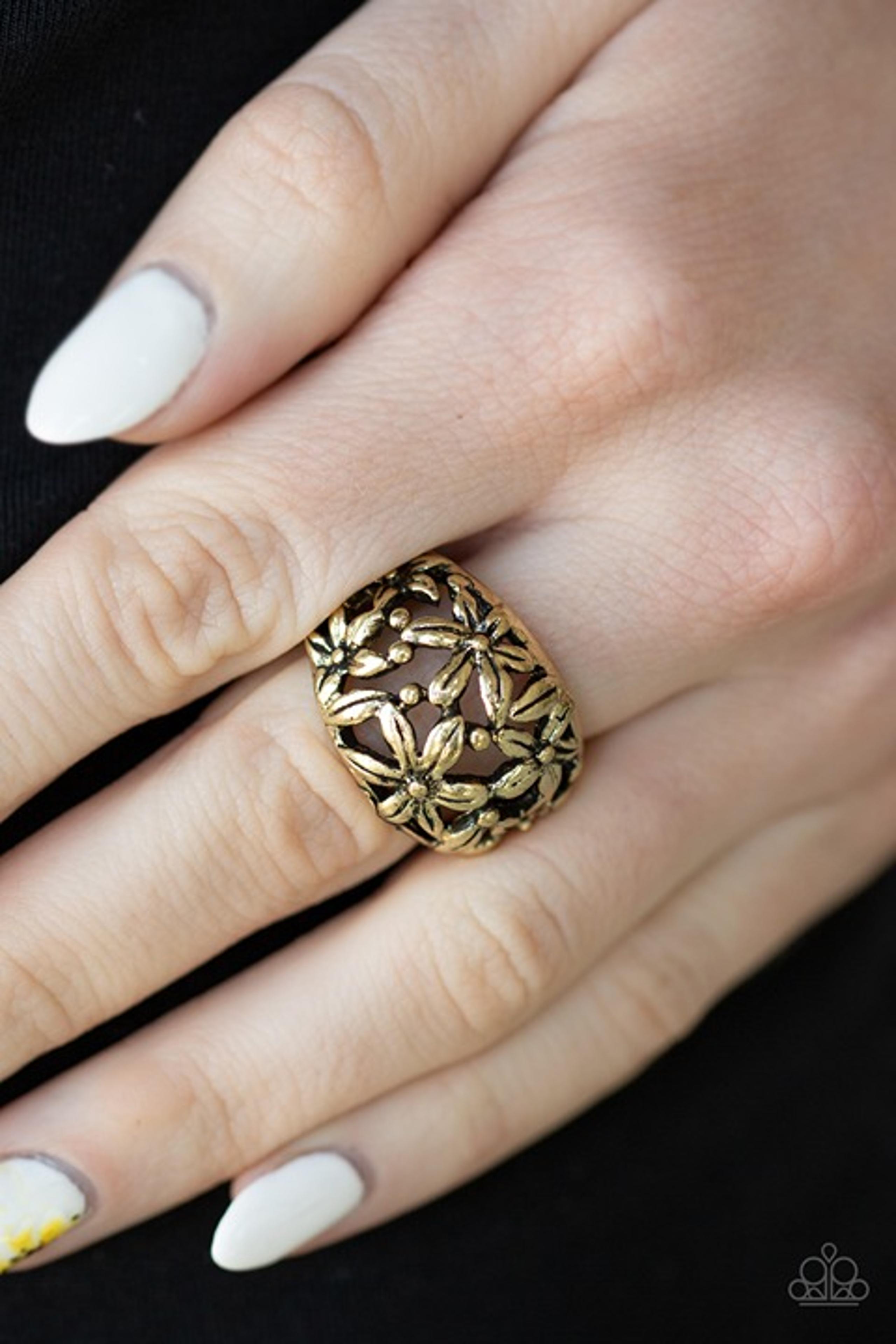 ♥ Haute Havana - Brass ♥ Ring - Paparazzi
