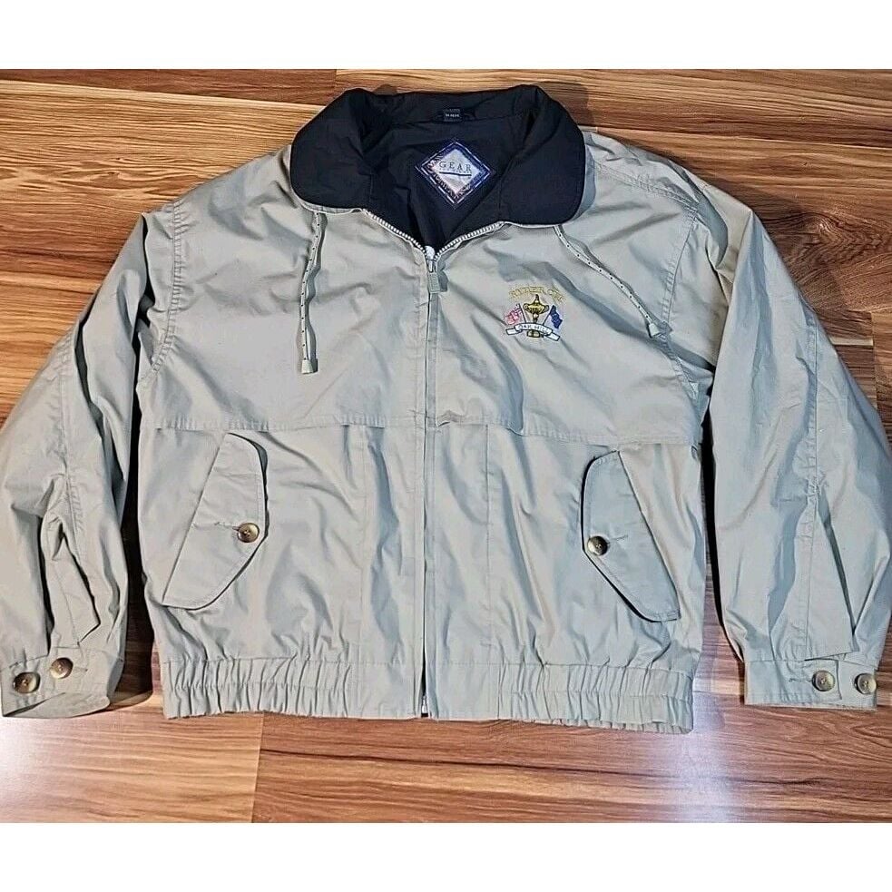 Vintage 1995 Ryder Cup Oak Hill Small Jacket Gear For Sports Khaki Tan Coat