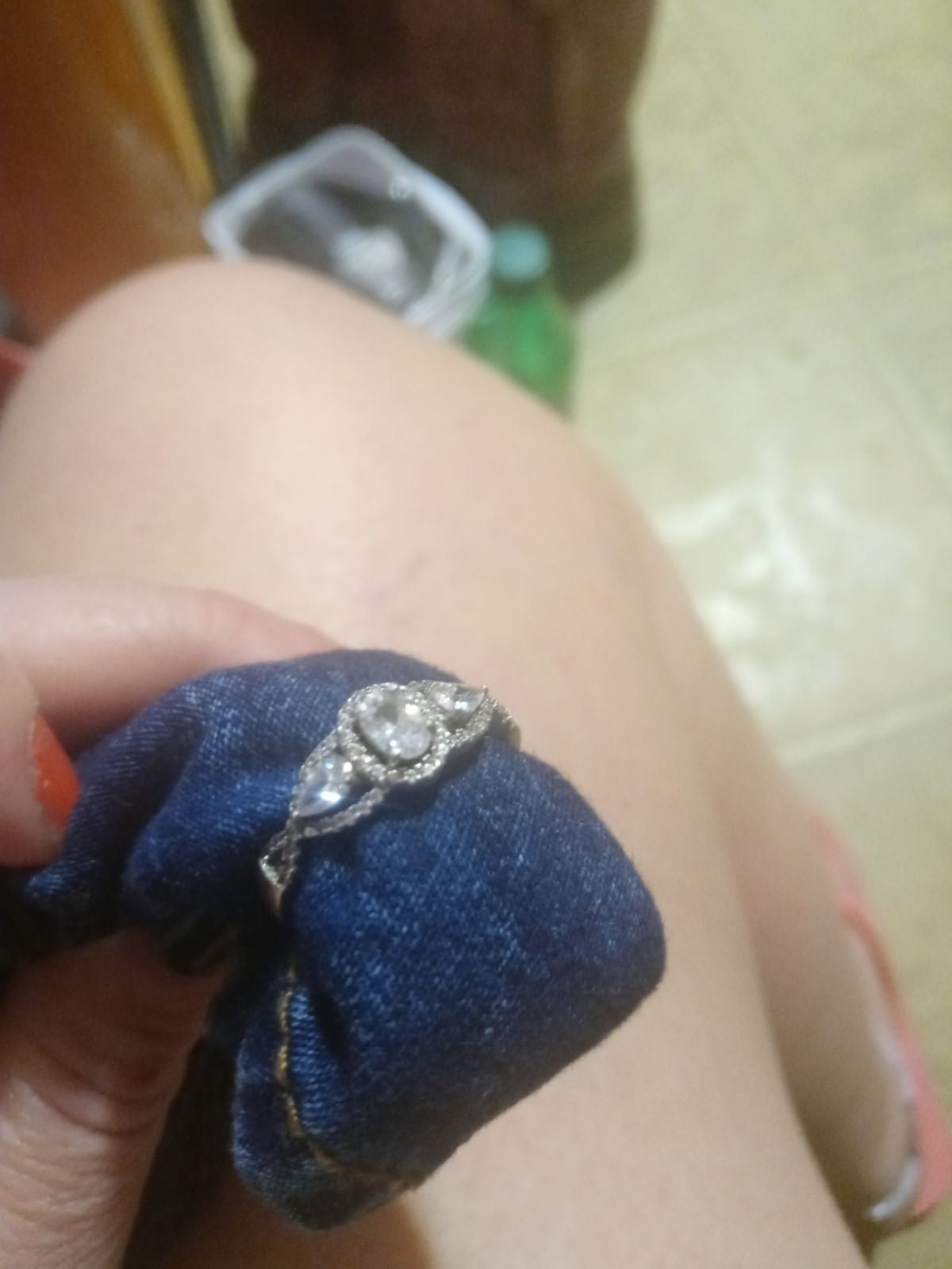 Vintage silver and diamond ring