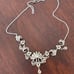 1950s Titan Sterling signed filigree crystal vintage necklace
