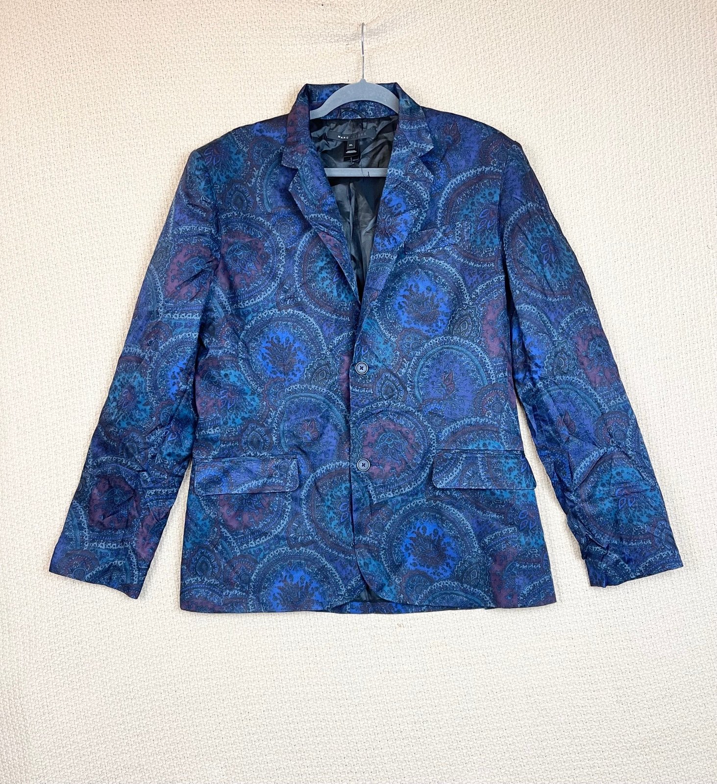Marc Jacobs Blue Sport Coat with Paisley Pattern Men’s Size XL