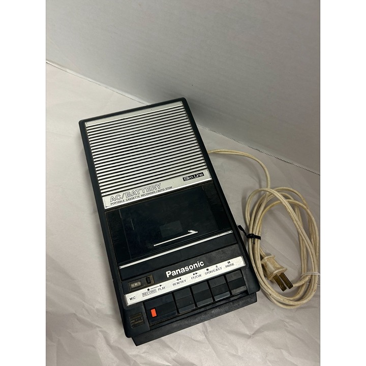 Vintage Panasonic RQ-2102 AC/Battery Cassette Tape Recorder Player With Power Co