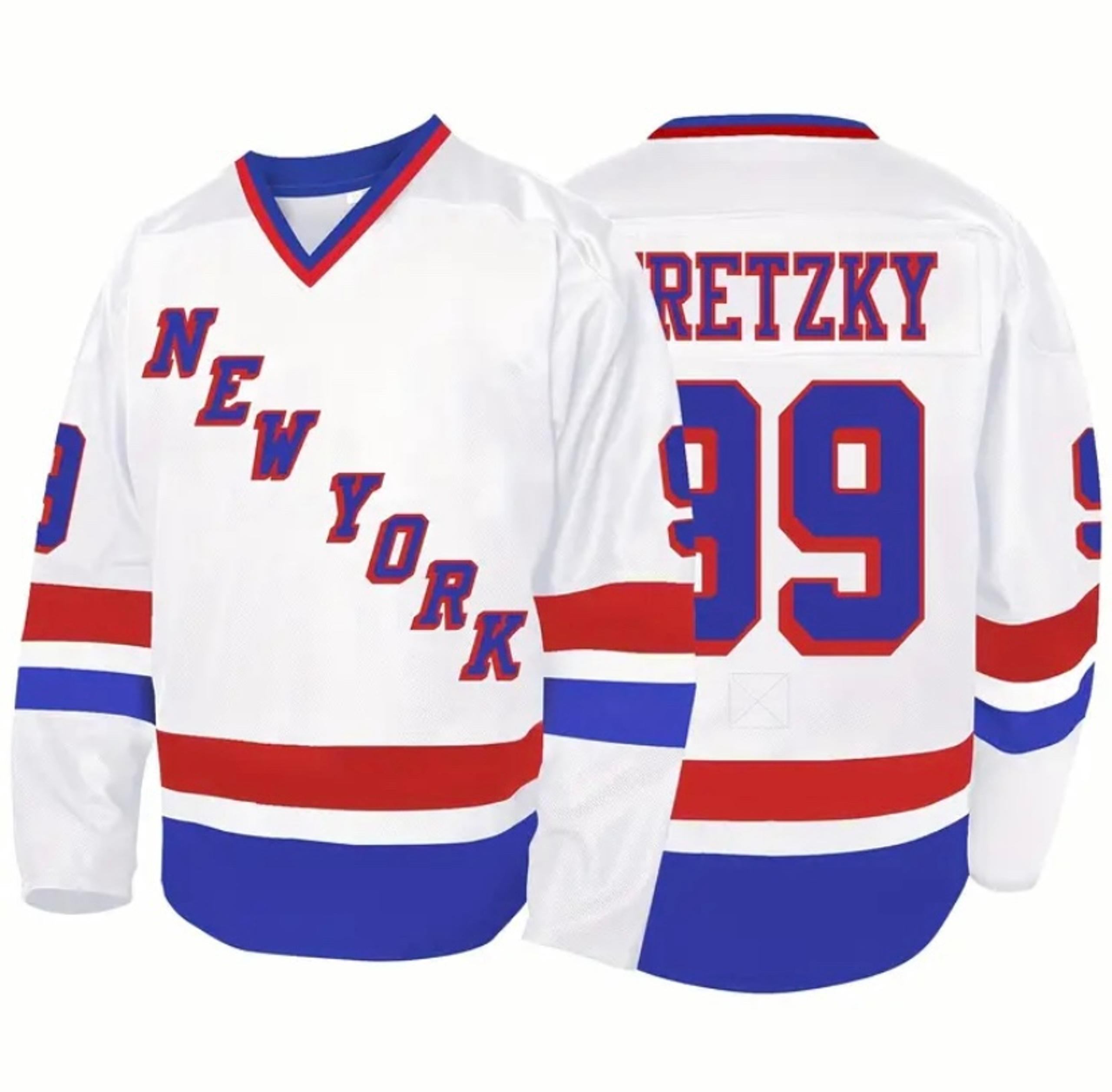 Men Gretzky #99 Hockey Jersey White NHL Size Large Fast Ship New Stitched Red