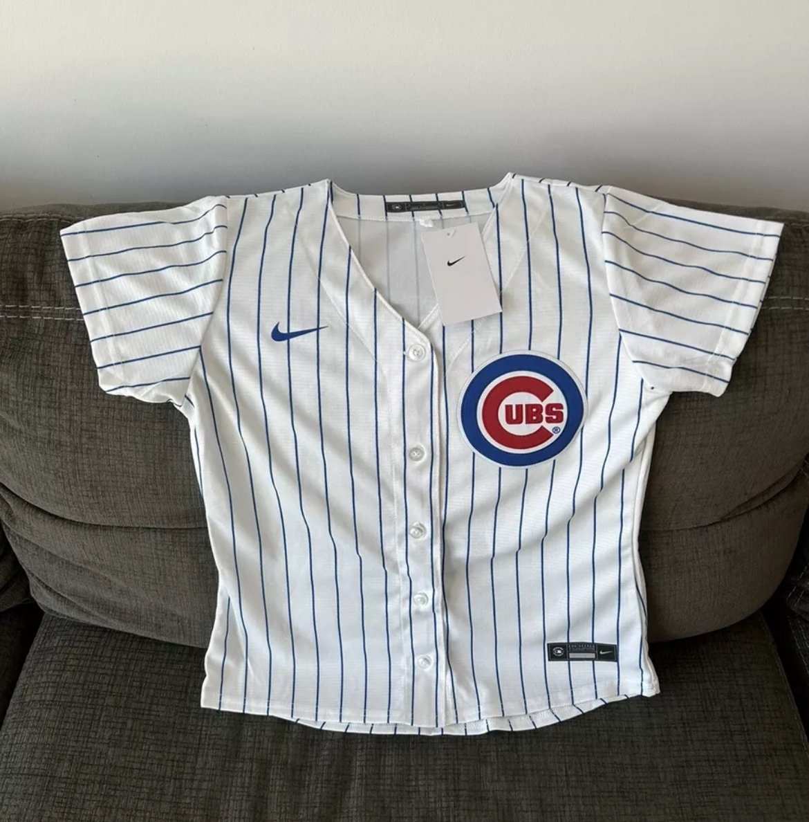 Nike Authentic Chicago Cubs White Home MLB Baseball Jersey Women’s Sz: Medium