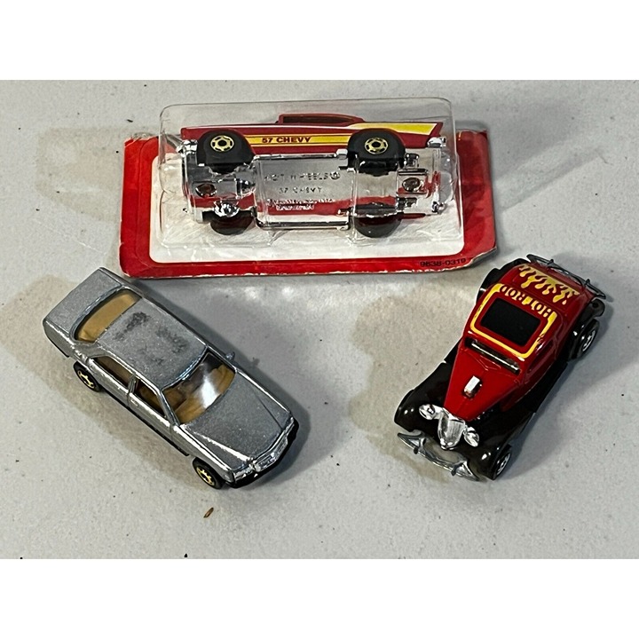 Lot 3 Hot Wheels 1982 #9638 '57 CHEVY NIP 34 ford high-raker mercedes