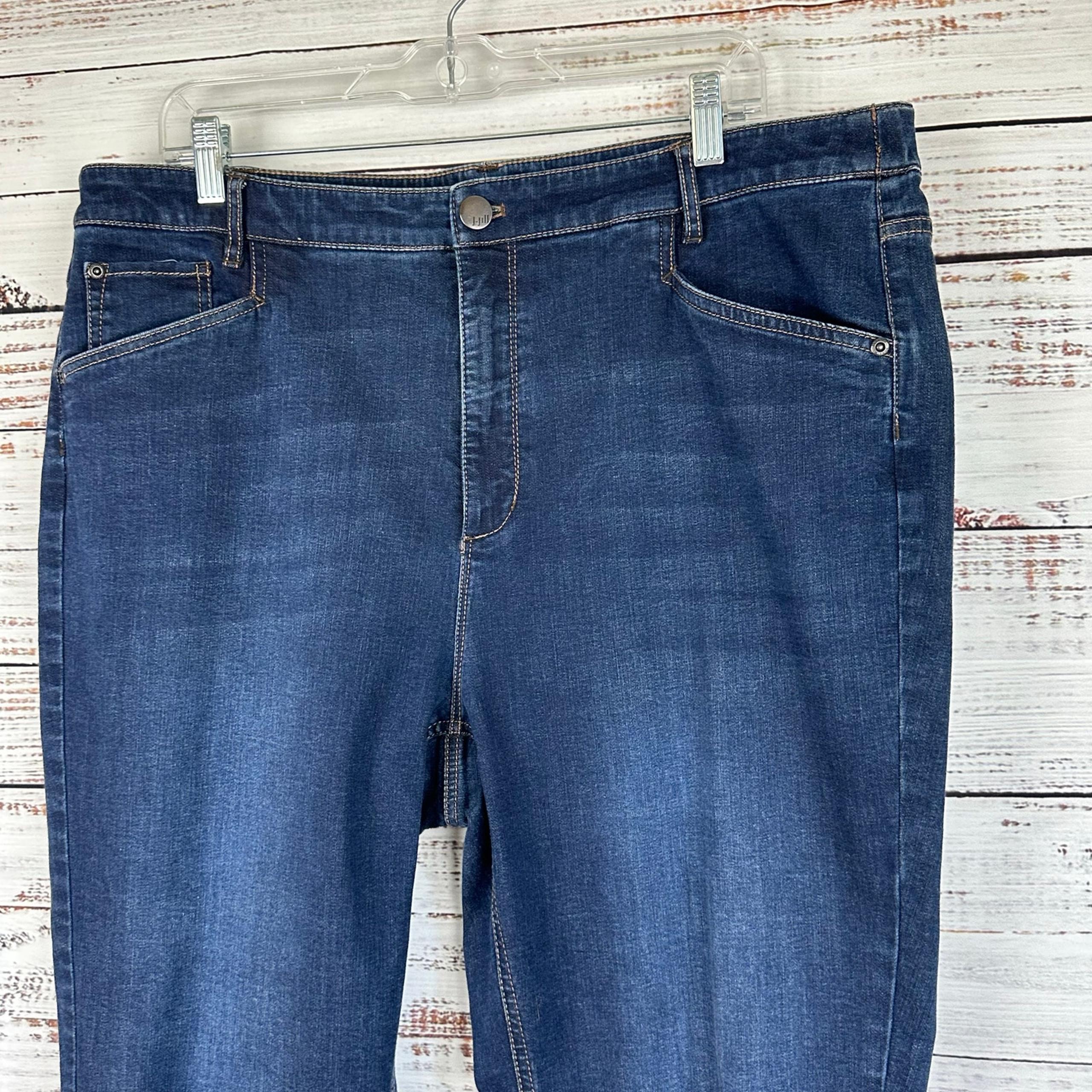 Womens EUC J Jill Smooth Fit Slim Ankle Dark Wash Denim Jeans Casual  Stretch 18