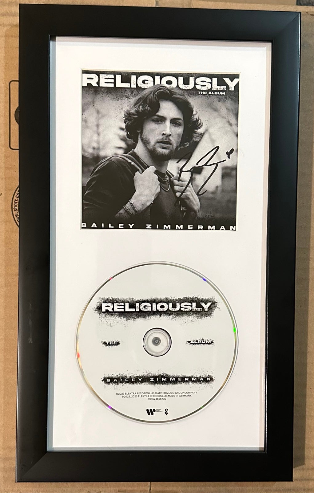 Signed and Framed Bailey Zimmerman Religiously The Album