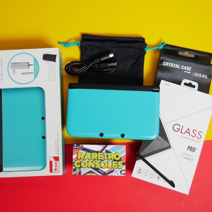 Nintendo 3DS XL in Turquoise Special Pack W/ Box, 32GB, Charger & 60+ games