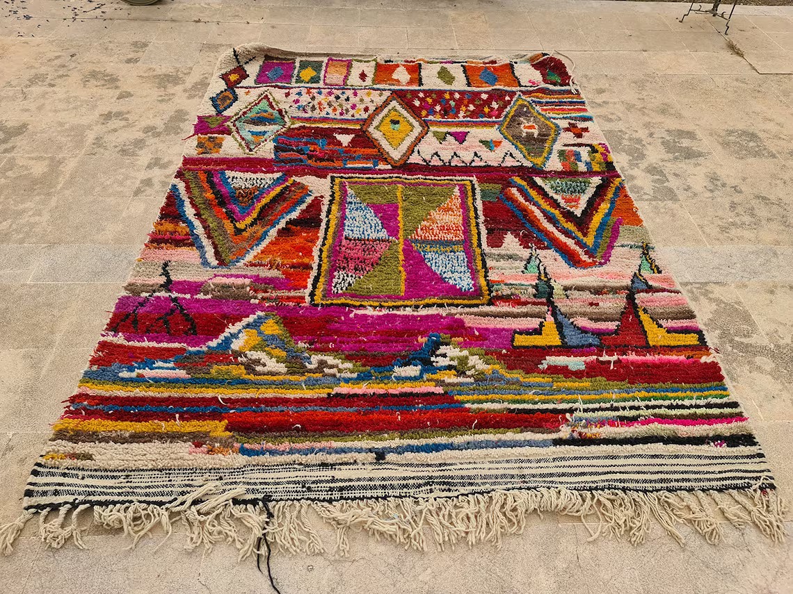 Handmade Moroccan bohemian shag rug