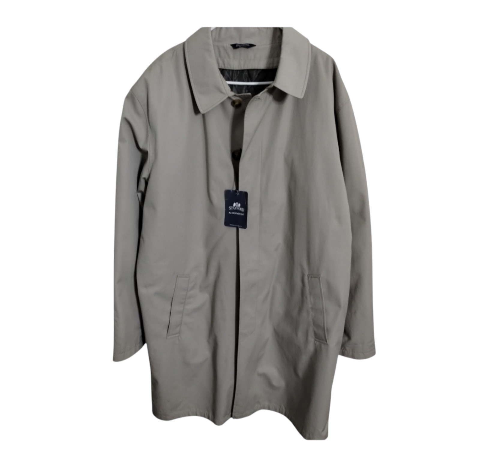 Stafford Men's Business Casual Corporate Trench Over Coat size L Gorpcore Church