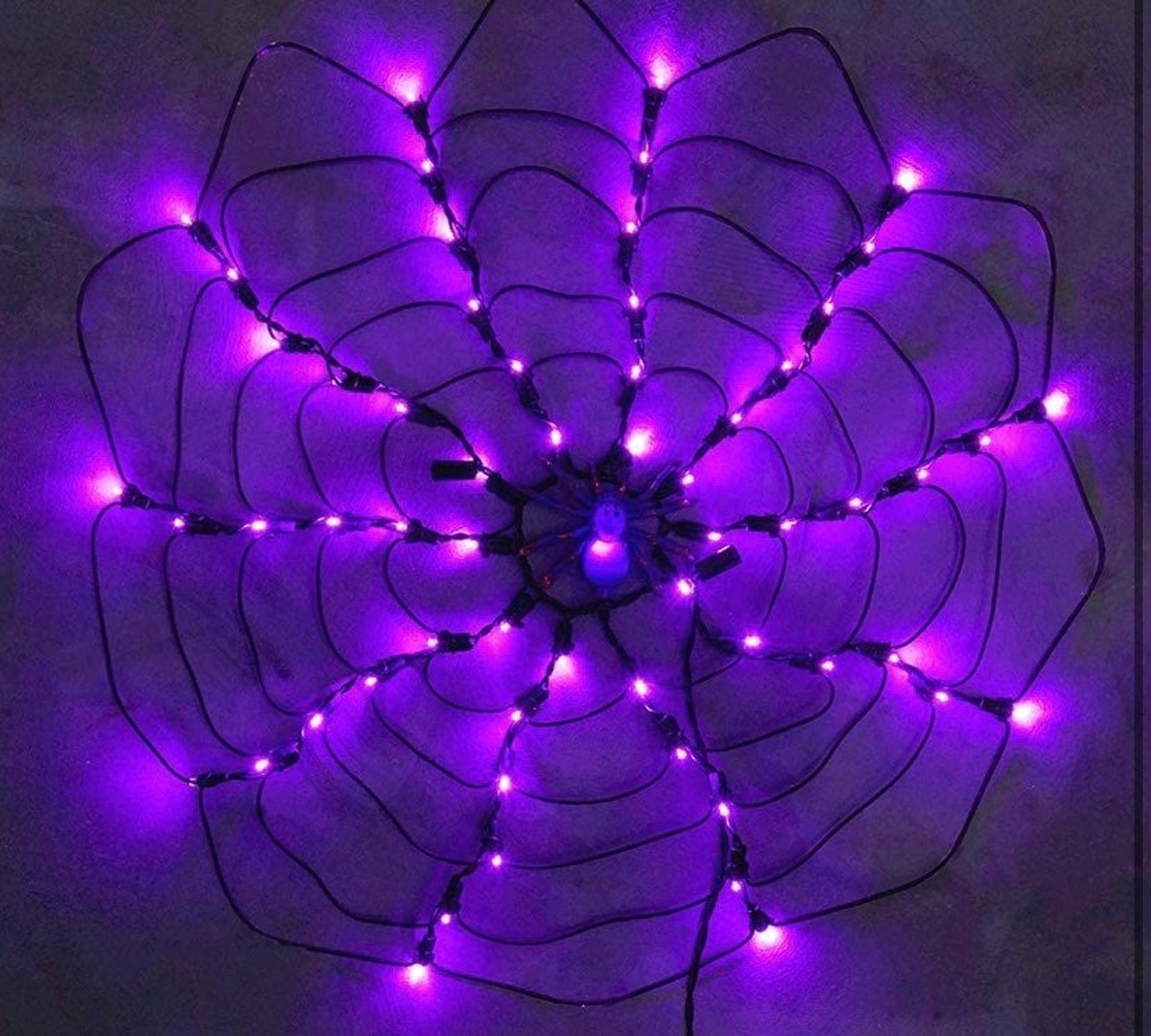 Halloween Lighted Purple 60 LED Spider