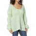 Free People Crashing Waves Open-Knit Chunky Oversized Sweater Mint Green Large