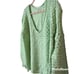 Free People Crashing Waves Open-Knit Chunky Oversized Sweater Mint Green Large