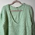 Free People Crashing Waves Open-Knit Chunky Oversized Sweater Mint Green Large