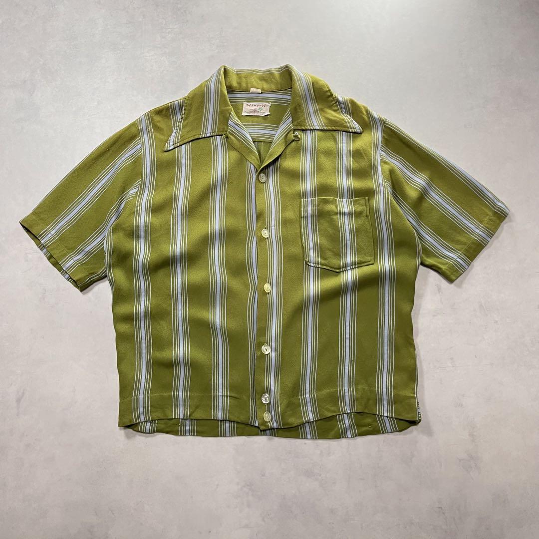 50s Desmond's Short Sleeve Shirt, Open Collar, Rayon Gabardine