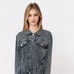 NWOT Rebecca Minkoff Gray Studded Denim Jacket Size L