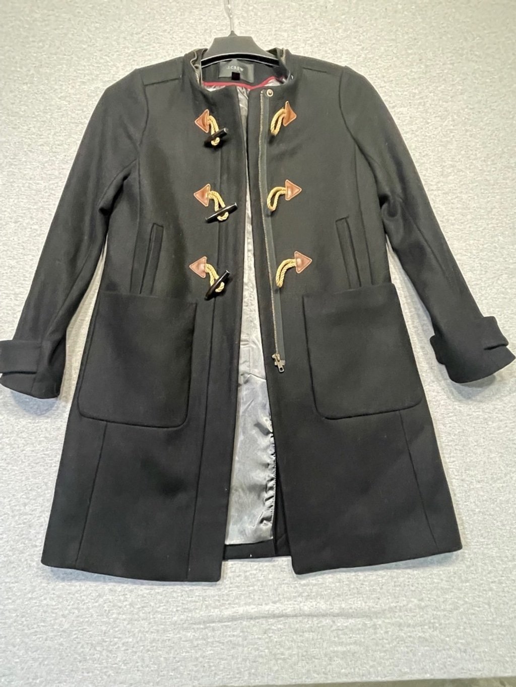 Women's J.Crew Black Wool Coat Size 2