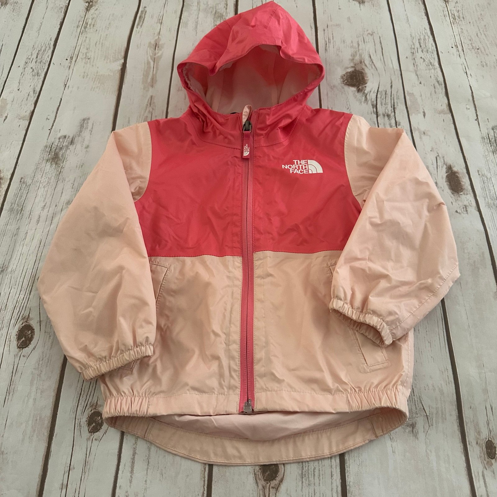 North face pink rain jacket