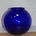 Vintage Sapphire Colbalt Blue Ball Vase 10x9 inches large Midcentury Modern