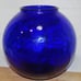 Vintage Sapphire Colbalt Blue Ball Vase 10x9 inches large Midcentury Modern