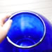 Vintage Sapphire Colbalt Blue Ball Vase 10x9 inches large Midcentury Modern