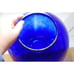 Vintage Sapphire Colbalt Blue Ball Vase 10x9 inches large Midcentury Modern