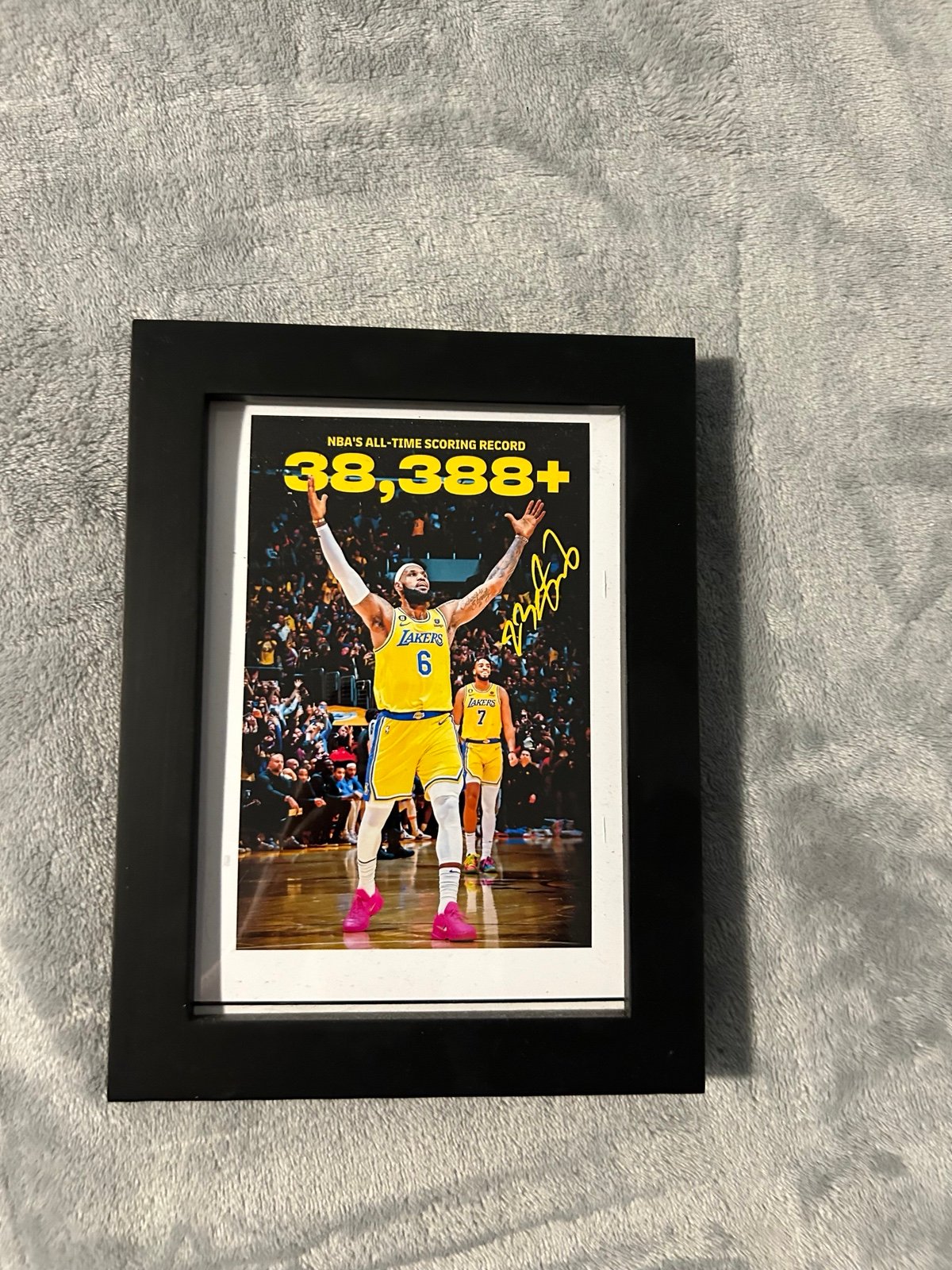 Framed lebron james autograph