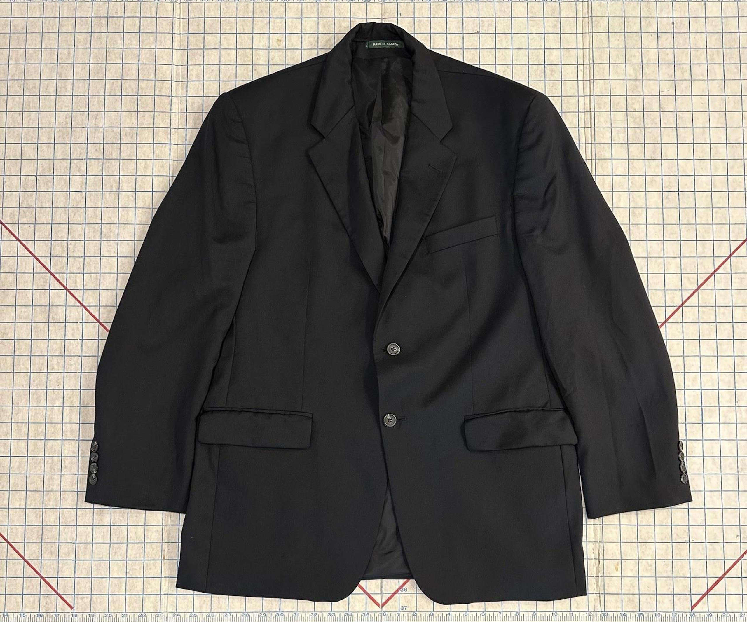VTG Polo Club Ralph Lauren Blazer 42R Black Wool Made In Canada LRL EUC
