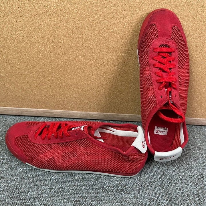Onitsuka Tiger By ASICS Mexico 66 Rare Serrano Red White Mesh Mens 8.5 Sneaker