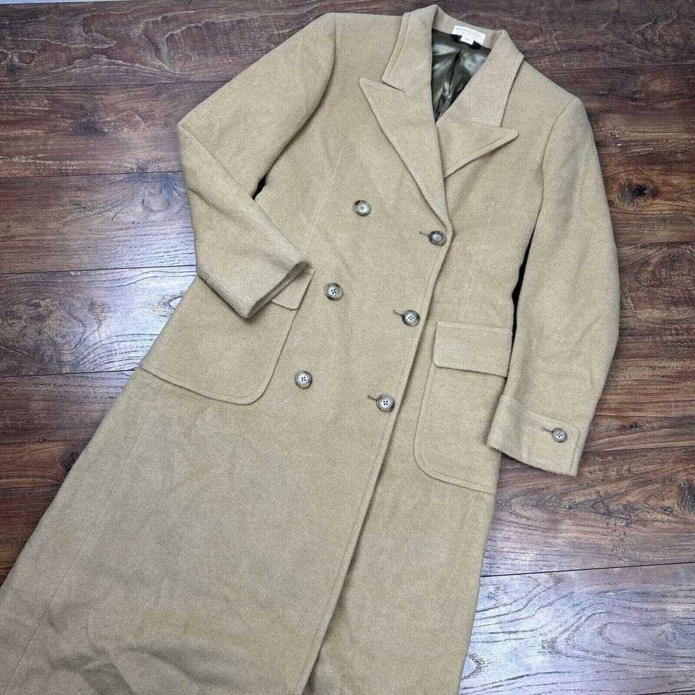 Vintage Brooks Brothers Women's 100% Pure Camel Hair Polo Coat Overcoat Sz 4P