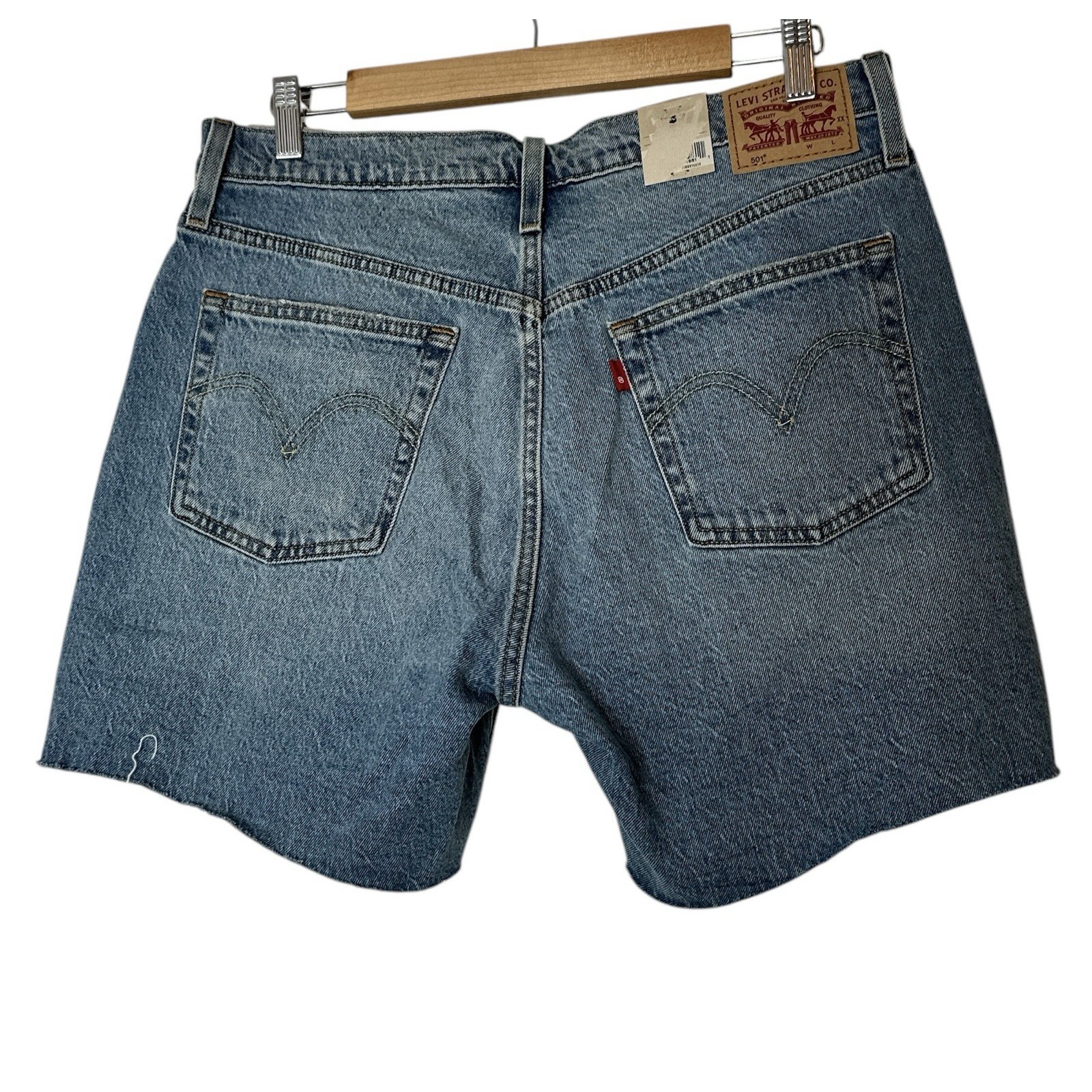 Levi's 501 jean Shorts Womens Size 31 Blue High Rise Denim Button Fly Cutoff New