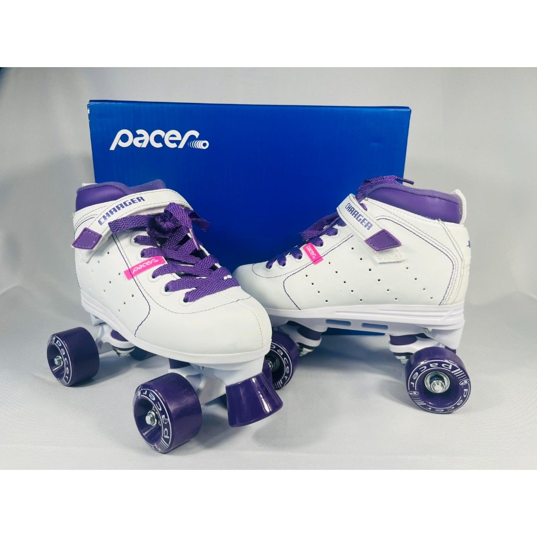 Girls Youth NIB Purple Charger Pacer Quad Roller Skates 4 P972B/P972G