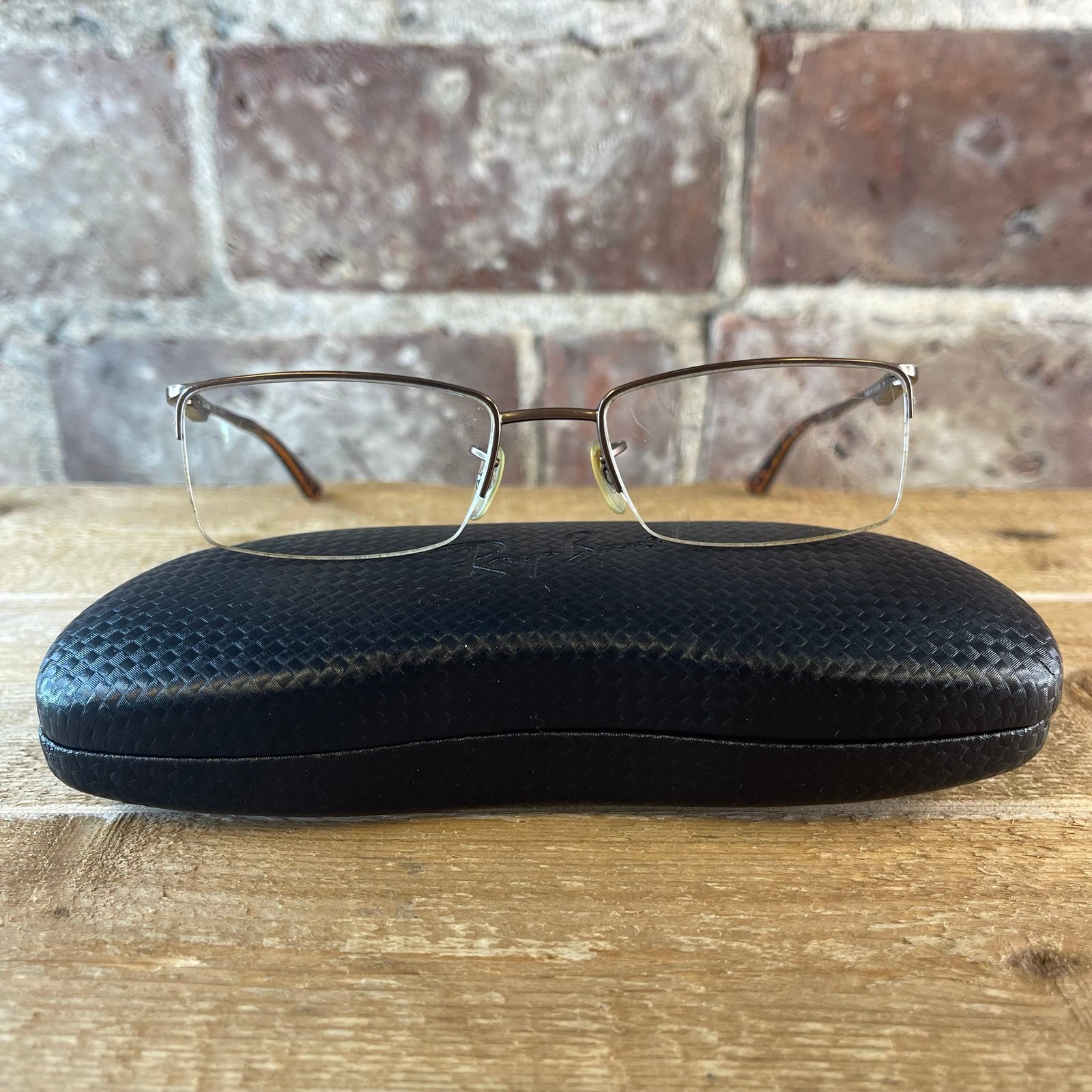 Ray Ban Rb 8678 1107 Half Rim Bronze Brown Eyeglasses Optical Frame w Case