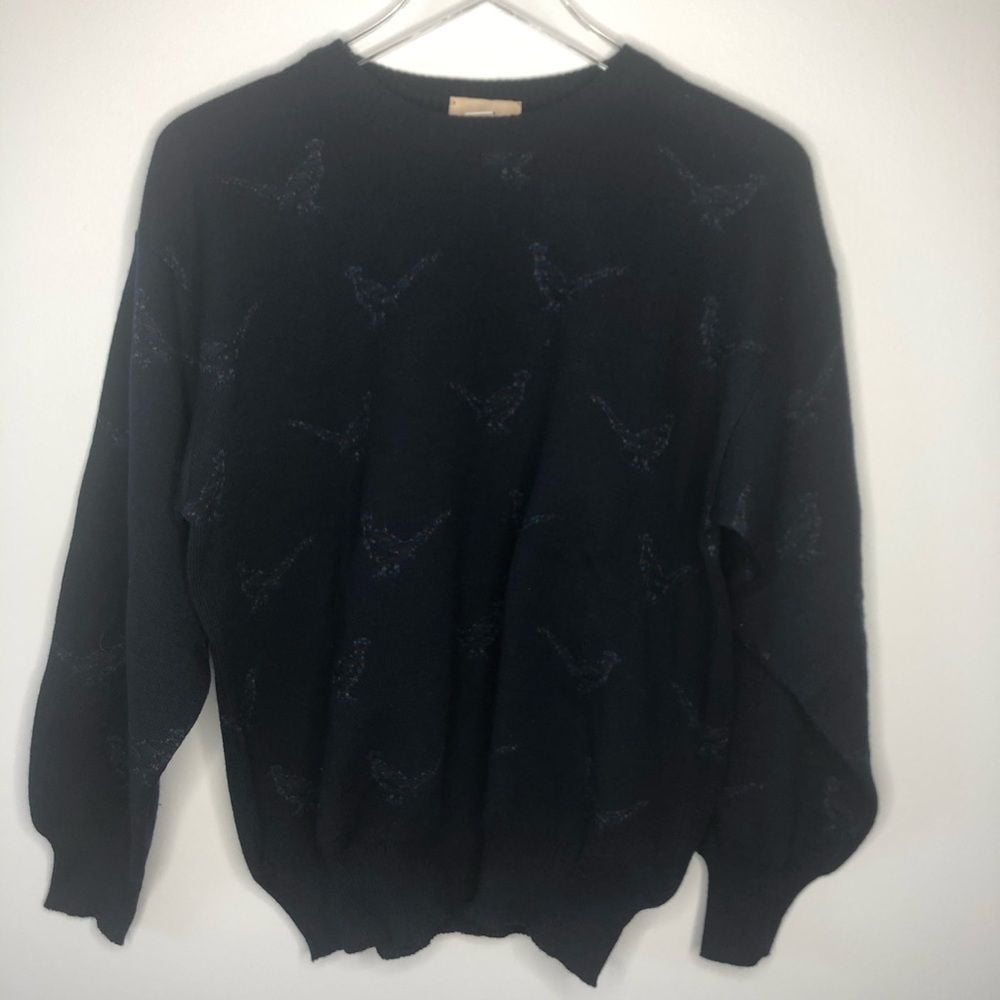 Mark Shale Wool Pheasant Sweater Navy L