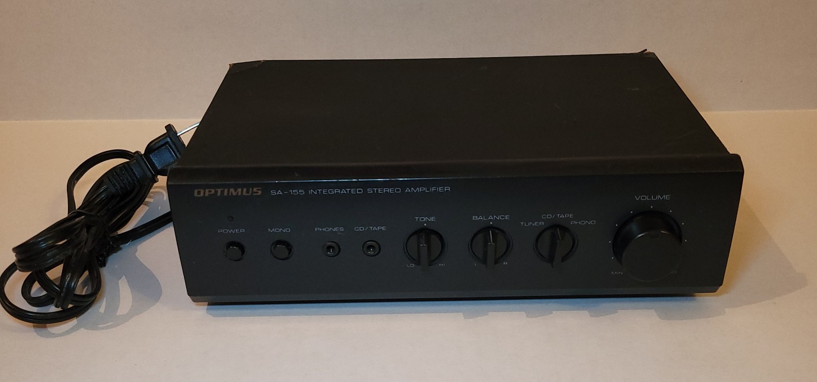 Optimus Radio Shack SA-155 Integrated Stereo Amplifier No 31-1957 Black Untested