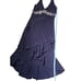 Taboo Vintage Y2K Brown Fairycore Ruffle Hem Hi-Low Asymmetrical Halter Dress L