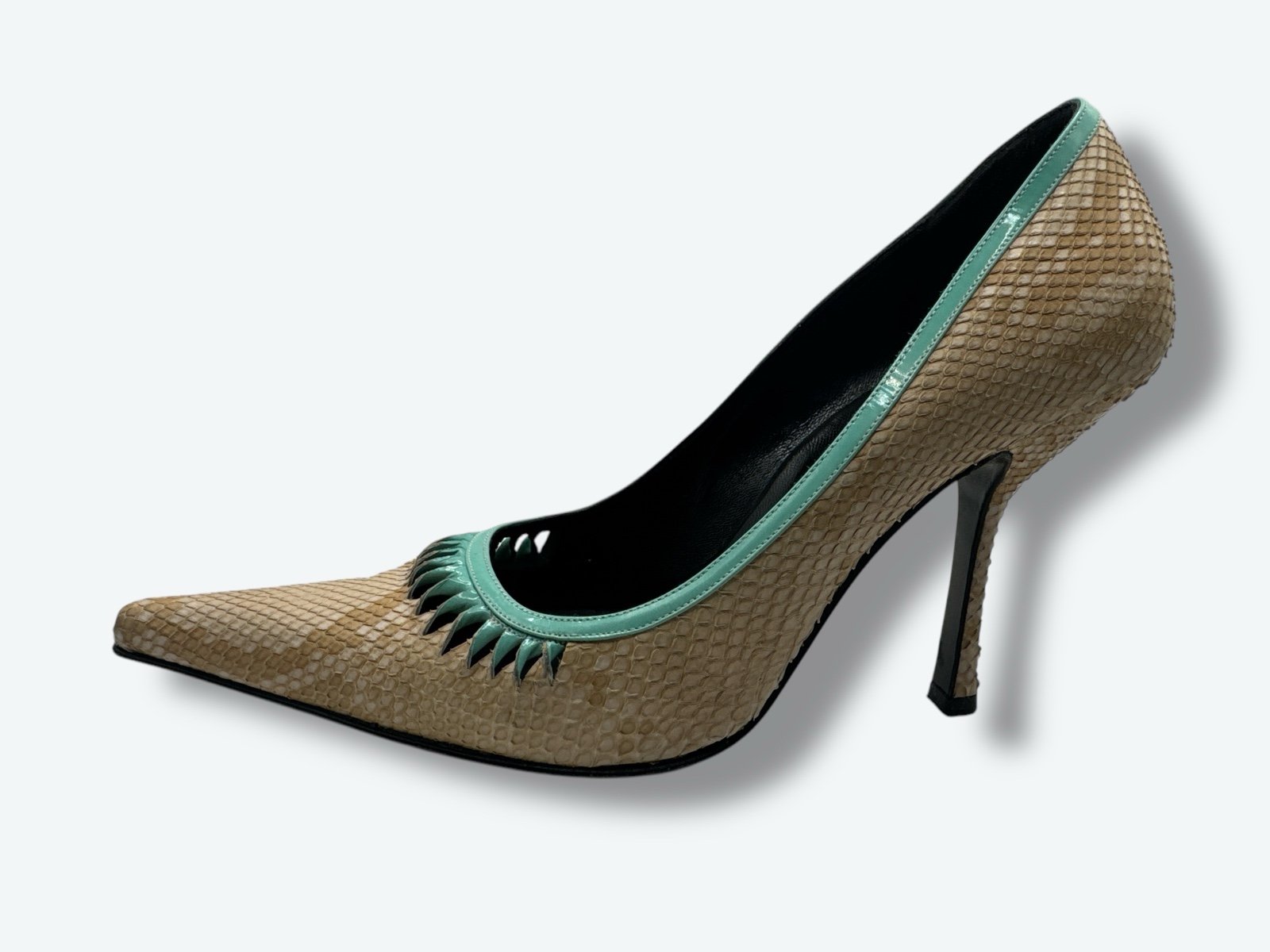 1990s/Y2K Versace Snakeskin Heels