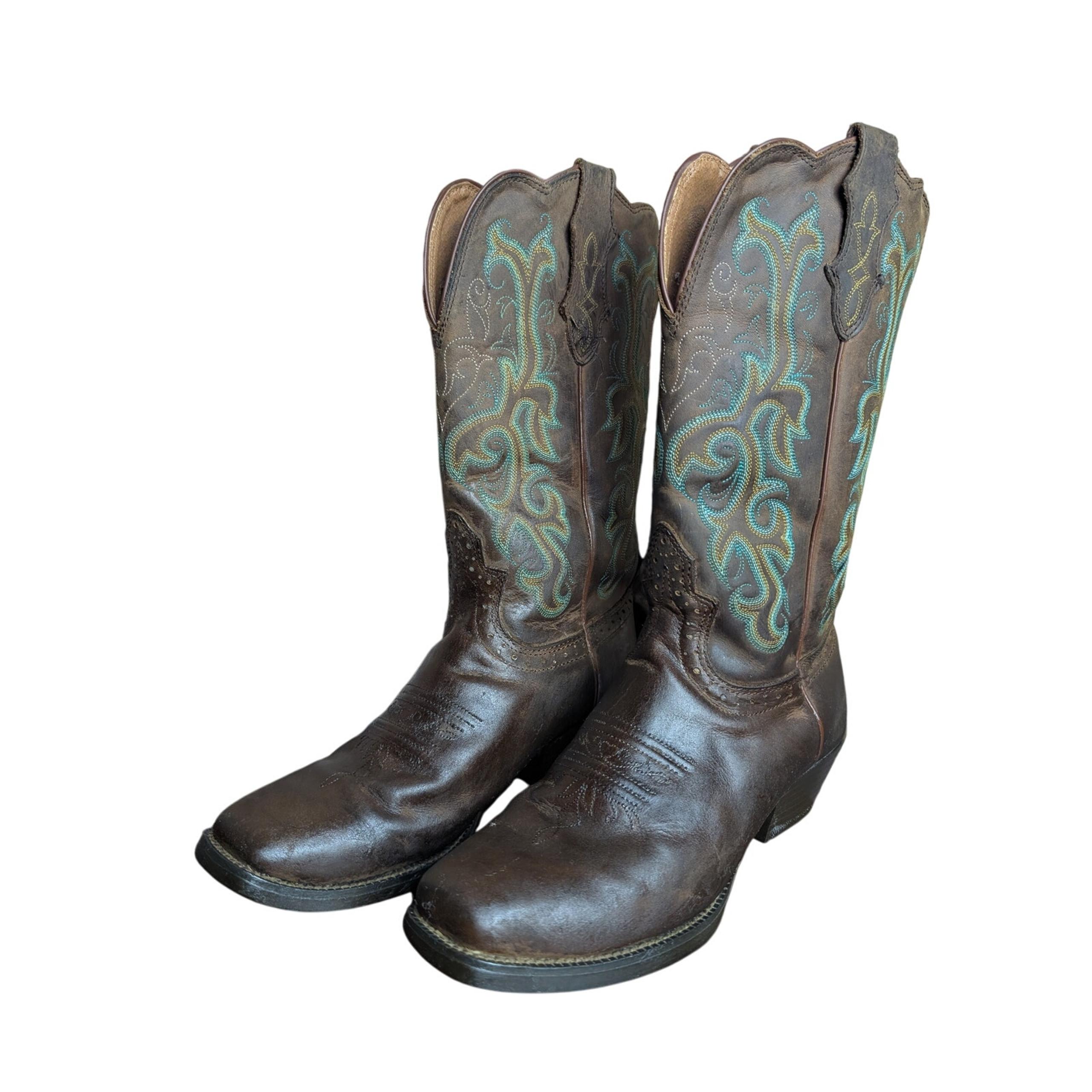 Justin Womens Square toed Western Boots Like New 8.5