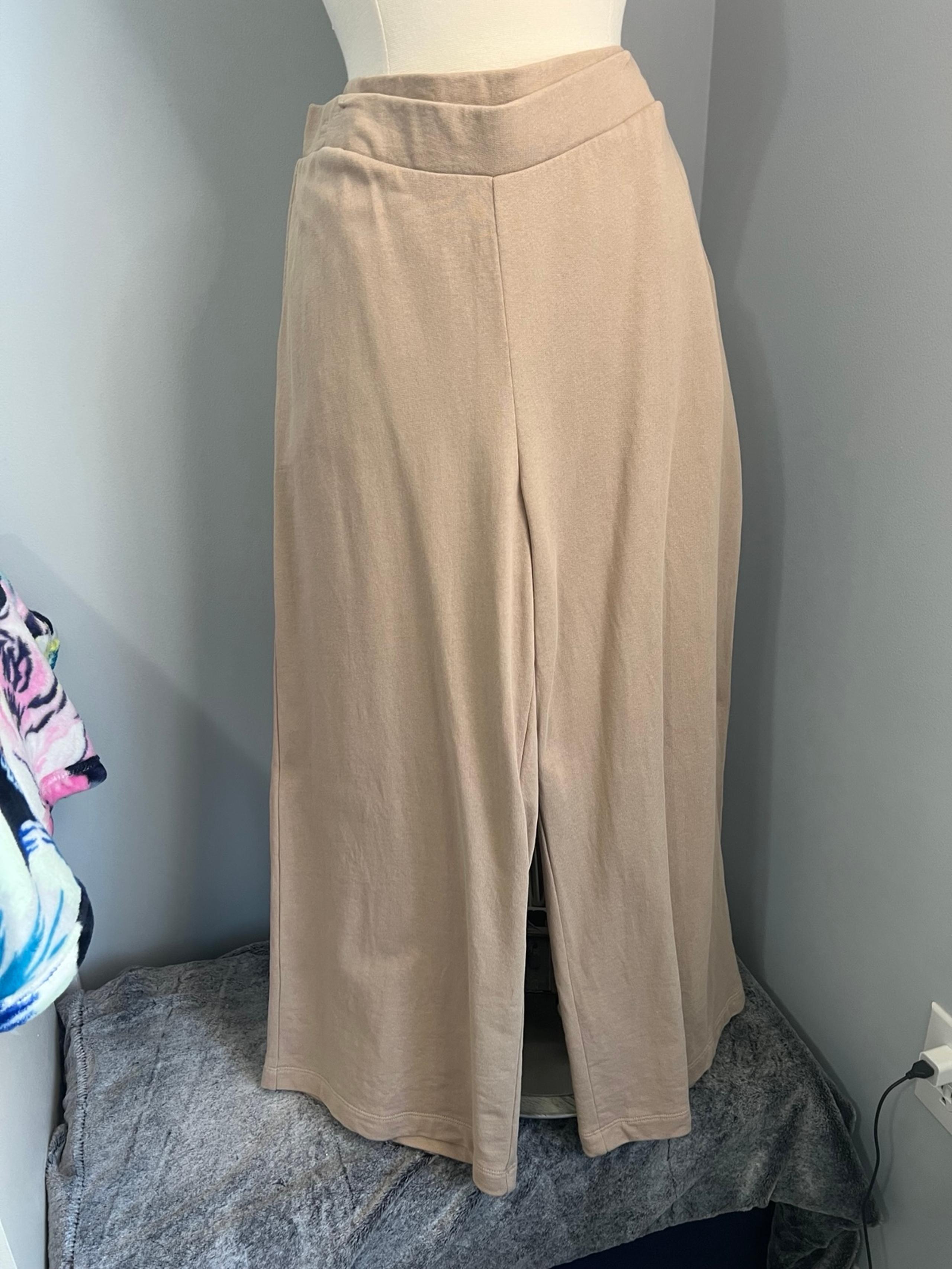 J. Jill Pure Jill L Petite Beige Tan Cropped Wide Leg Pants