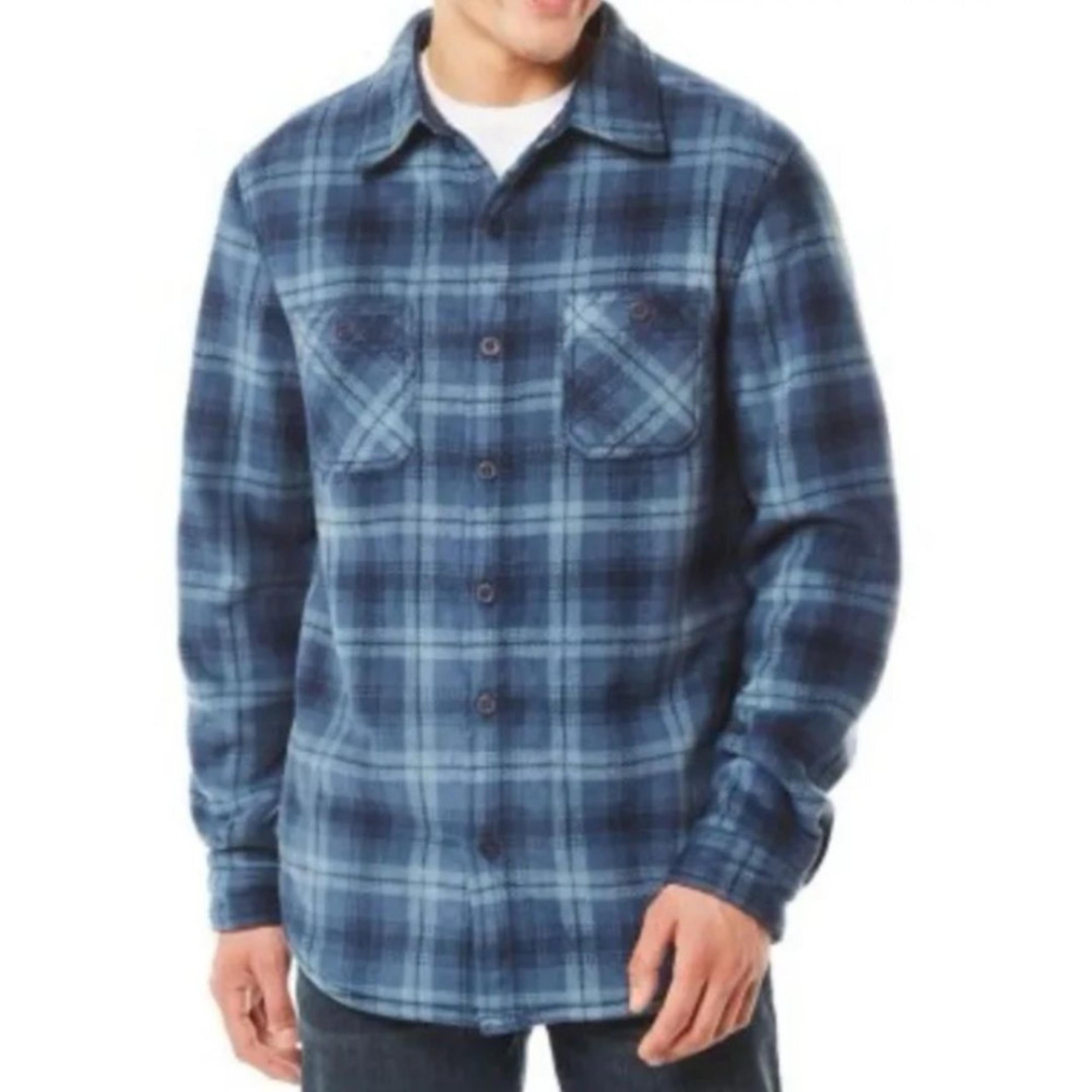 Weatherproof Blue Flannel Plaid Size XXL