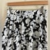Vintage 90s rose floral cottagecore academia midi maxi skirt black and white