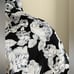 Vintage 90s rose floral cottagecore academia midi maxi skirt black and white