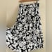 Vintage 90s rose floral cottagecore academia midi maxi skirt black and white