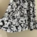 Vintage 90s rose floral cottagecore academia midi maxi skirt black and white