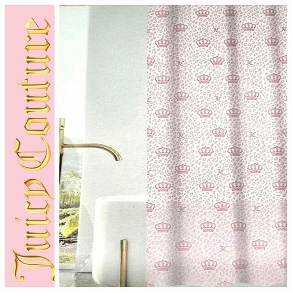 Juicy Couture Home Crown Leopord Print Eco-Friendly PEVA Shower Curtain