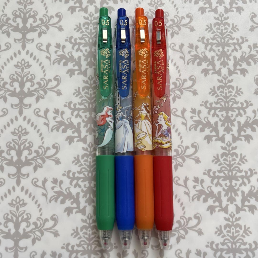 ♦︎Unused with Resin Beads♦︎ Limited Edition Sarasa Clip Disney Princess 4-Color Set